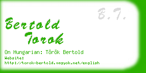 bertold torok business card